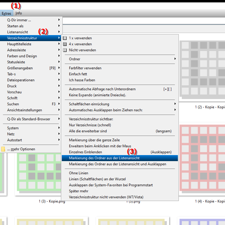 Wie kann ich einen Ordner aus der Listenansicht in der Datei Explorer Verzeichnisstruktur automatisch markieren